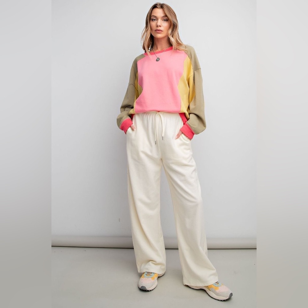 #007 Easel Women's Cream Drawstring Pants